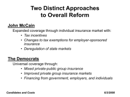 Two Distinct Approaches to Overall Reform