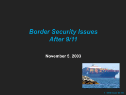 Border Security Issues After 9/11