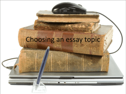 Choosing an essay topic