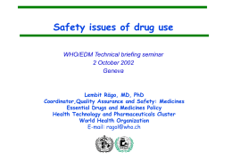 Safety issues of drug use - WHO archives
