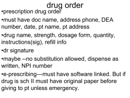 drug order