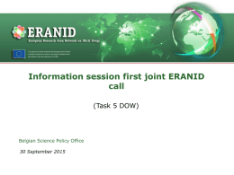 First joint ERANID call