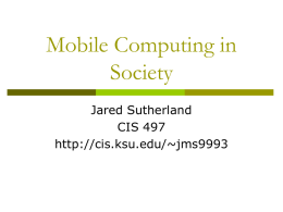 Mobile Computing in Society - Computing and Information Sciences