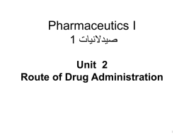 Routes of drug Adminstration
