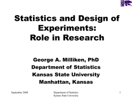 Statistics and Design of Experiments: Role in Research
