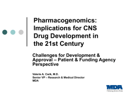 Pharmacogenomics: Implications for CNS drug