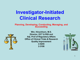 Investigator-Initiated Clinical Research