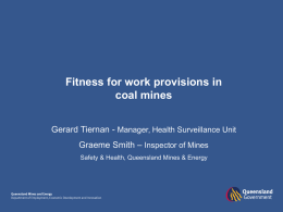 Fitness for Work Policies in Coal Mining (ppt 1.3MB)