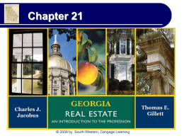 Georgia Real Estate - PowerPoint - Ch 21