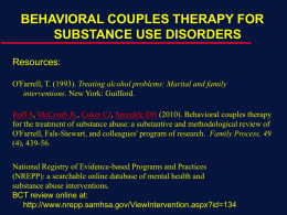 behavioral couples therapy for substance use disorders