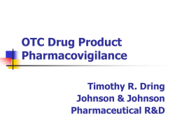 OTC Drug Product Pharmacovigilance