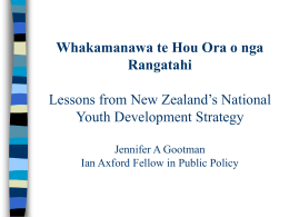 Whakamanawa te Hou Ora o nga Rangatahi Lessons from New