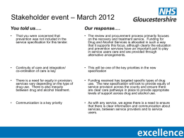 Feedback from Stakeholder Event