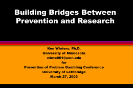 Building Bridges Between Prevention and Research