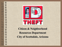 Identity Theft - Arizona Crime Prevention Association