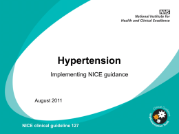 NICE / BHS Guidelines For Hypertension