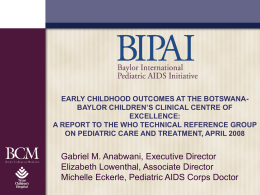 a report to the who technical reference group on pediatric care and
