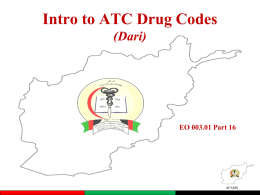 EO 003.01 - Part 16 - Intro to ATC Drug Codes