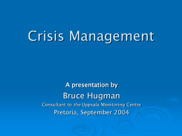Crisis Management - World Health Organization
