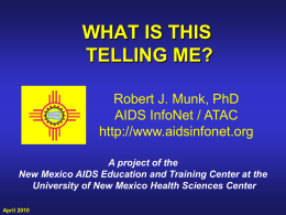 April 2010 Who Was Studied? - HIV Research Catalyst Forum