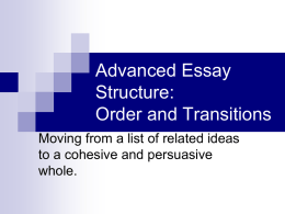Advanced Essay Structure