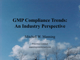 cGMP Compliance Trends: An Industry Perspective 2005
