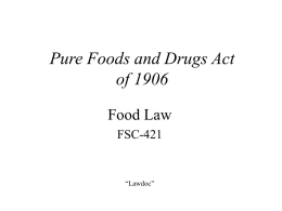 Pure Foods and Drugs Act of 1906