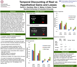 Temporal Discounting of Real vs Hypothetical