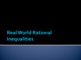 Real World Rational Inequalities