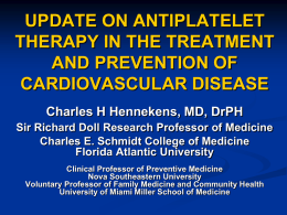 update on antiplatelet therapy in the treatment and prevention