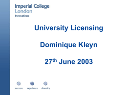 Licensing technology out of a university