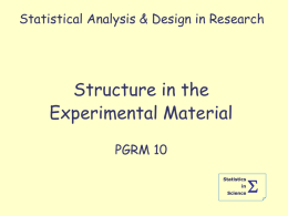 Statistical Analysis & Design in Research