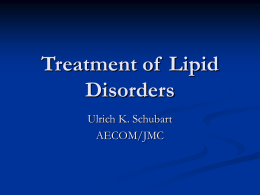 Treatment of Lipid Disorders