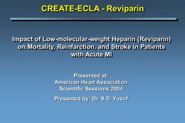 reviparin - Clinical Trial Results