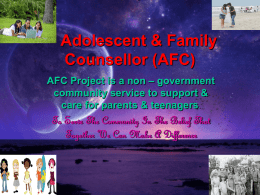Adolescent & Family Counsellor (AFC)