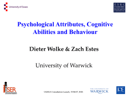 Psychological attributes, cognitive abilities and behaviour, Dieter