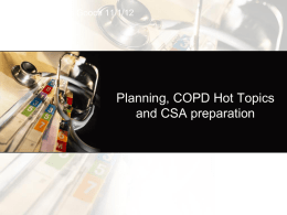 Planning, COPD Hot Topics and CSA Preparation