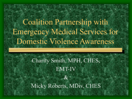Coalition Partnership with Emergency Medical Services for