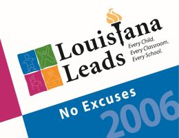 Presentation Goals & Objectives - Louisiana Department of Education