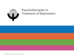 Psychotherapies in Treatment of Depression