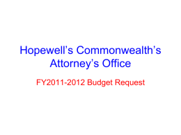 2011-2012 Budget - the Site of Hopewell