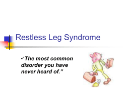 Restless Leg Syndrome - Swindon GP Education
