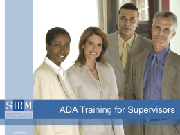 ADA Training for Supervisors