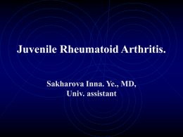 Lecture_07_Juvenile Rheumatoid Artritis