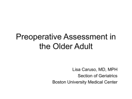 Preoperative Assessment in the Older Adult
