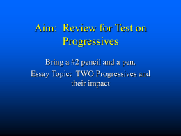 11th Grade- Progressive Review
