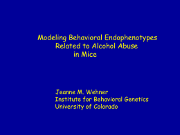 Modeling Behavioral Endophenotypes Related to Alcohol Abuse in
