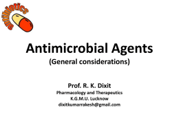 Antimicrobial Agents (General considerations)