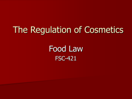 The Regulation of Cosmetics