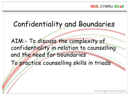 Confidentiality and boundaries in Counselling